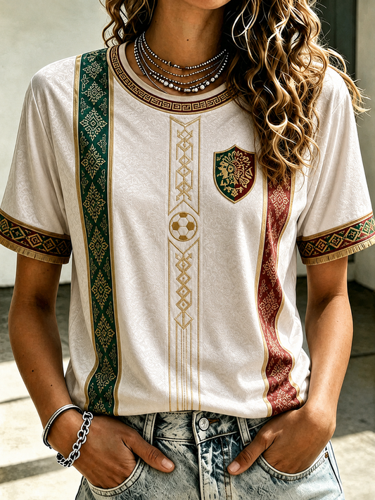 Women's Mexico Football Printed short-sleeved T-shirt