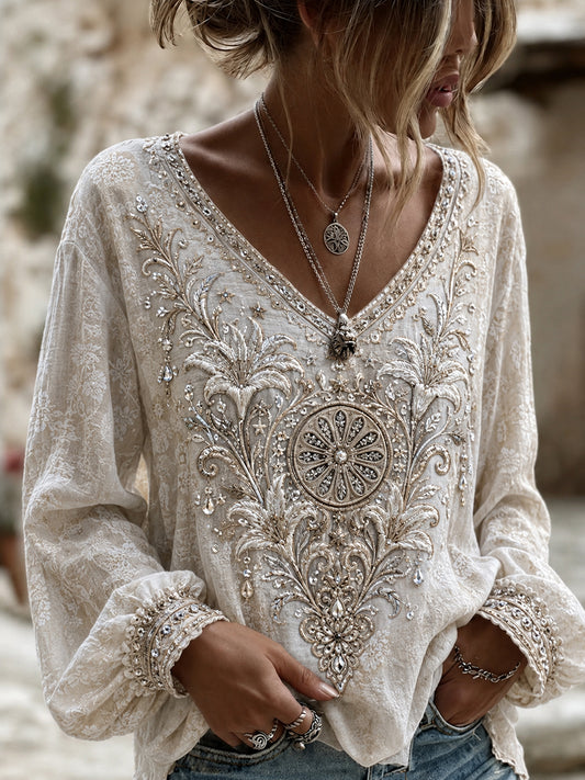 Women's Assumption of Mary Cotton-Linen Shirt