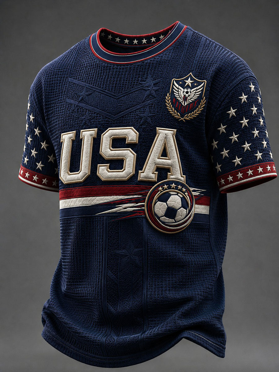 Men's USA Football Printed Waffle T-shirt