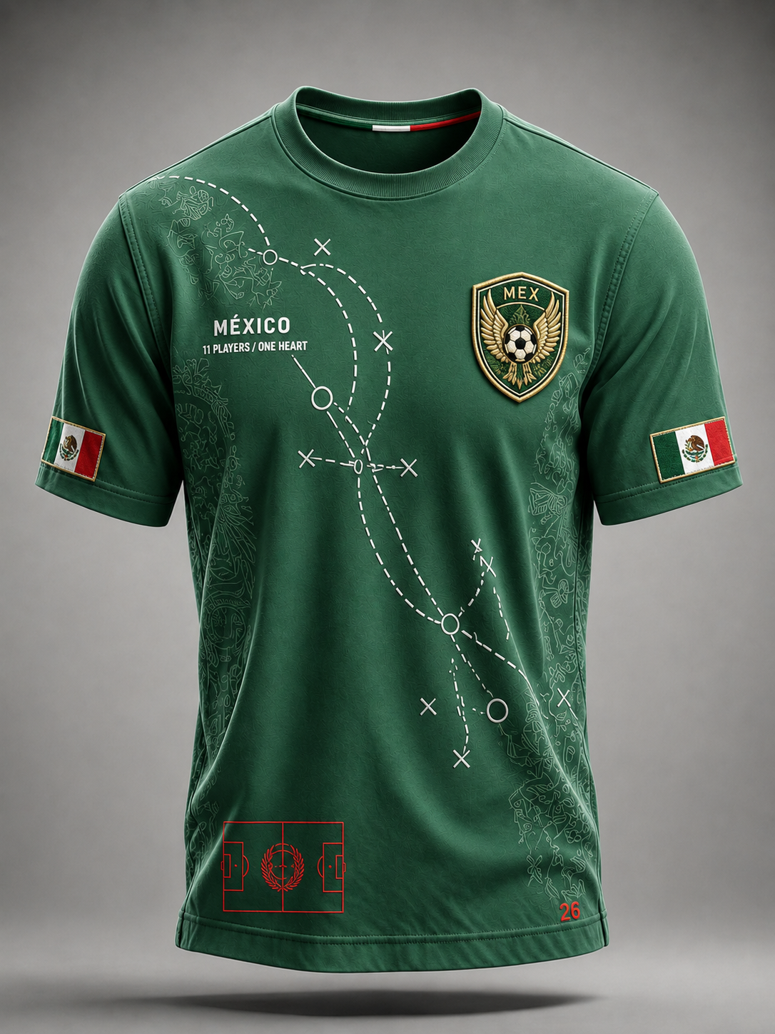 Men's Mexican Football Short Sleeves T-Shirt