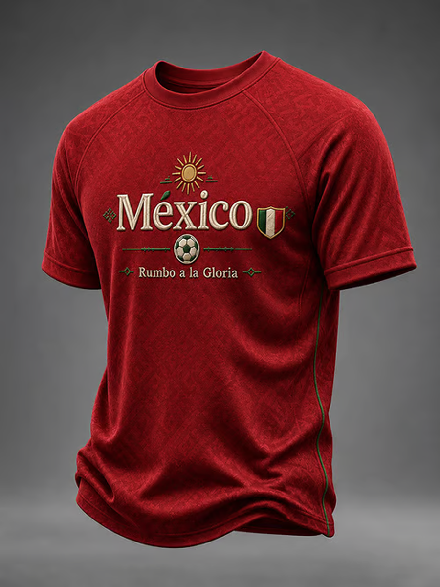 Men's Mexico Football Lover Art Printed short sleeve t-shirt