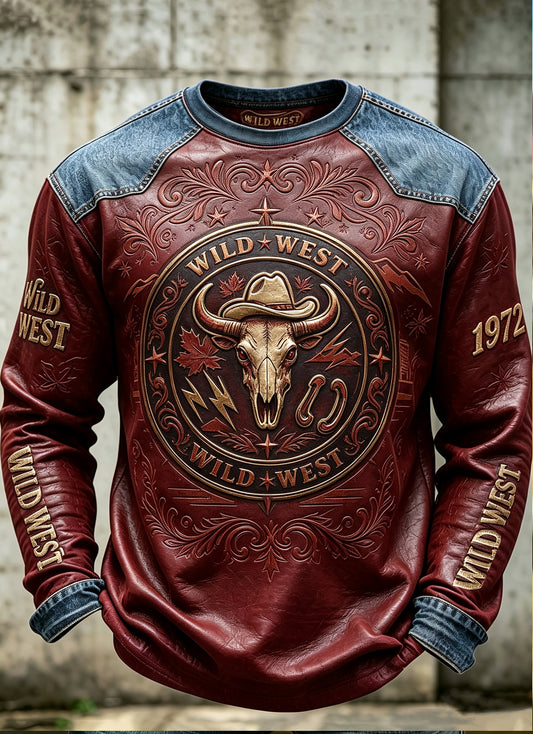 Men's Canada Calgary Stampede Printed Long Sleeved Round Neck Sweatshirts