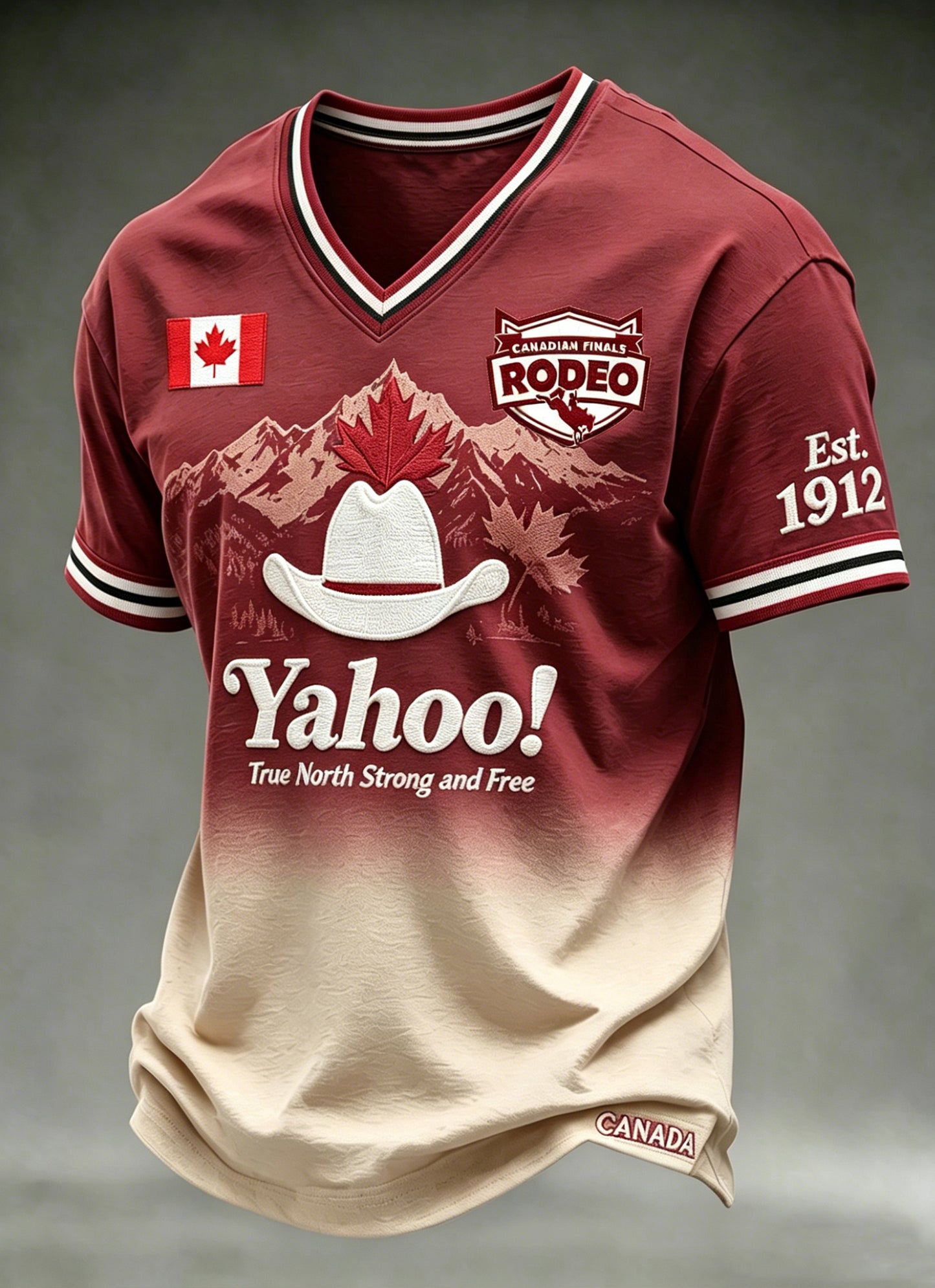 Men's Canada Calgary Stampede Printed Vintage Fashion Loose Short Sleeve T-Shirt