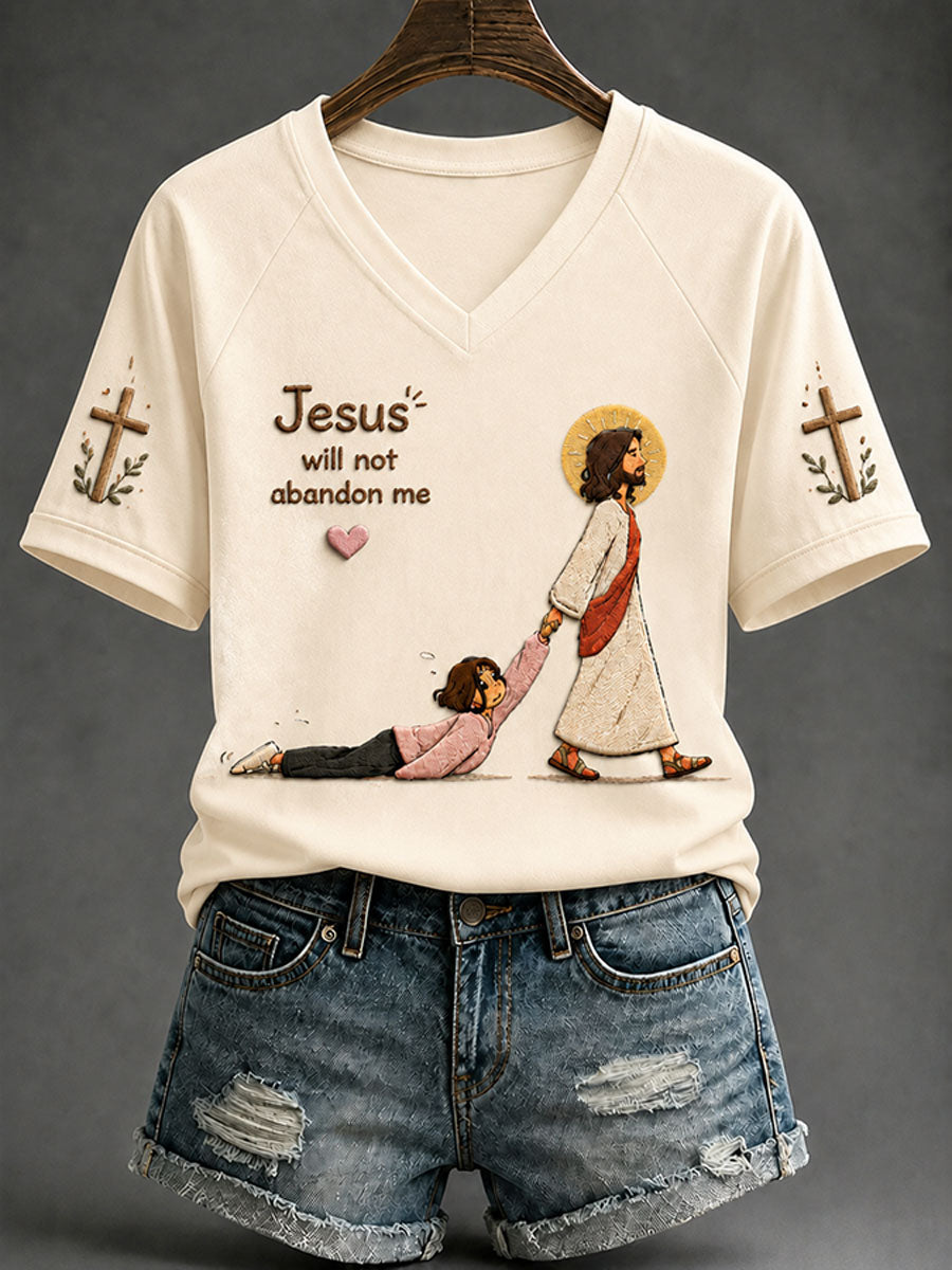Frauen "Jesus wird mich nicht verlassen" Glaubens druck Casual T-Shirt