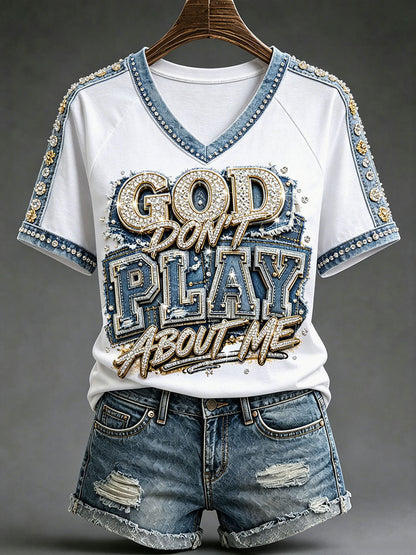 Frauen Christian T-Shirts mit V-Ausschnitt