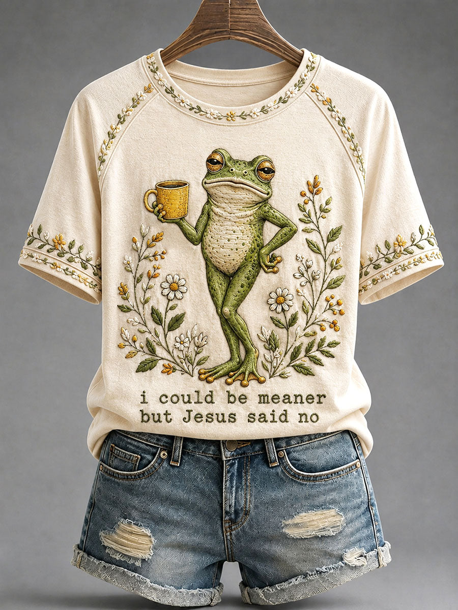 Frauen "Ich könnte sinniger sein, aber Jesus sagte Nein" gedrucktes lässiges T-Shirt
