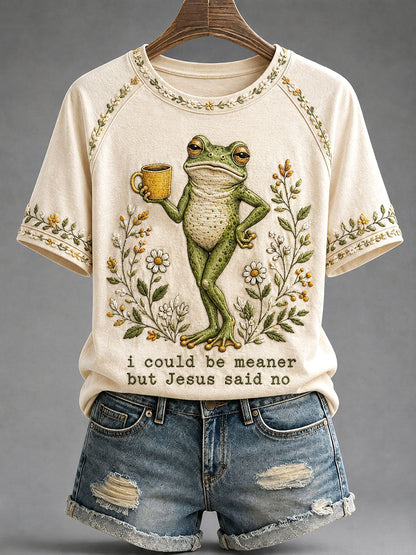 Frauen "Ich könnte sinniger sein, aber Jesus sagte Nein" gedrucktes lässiges T-Shirt