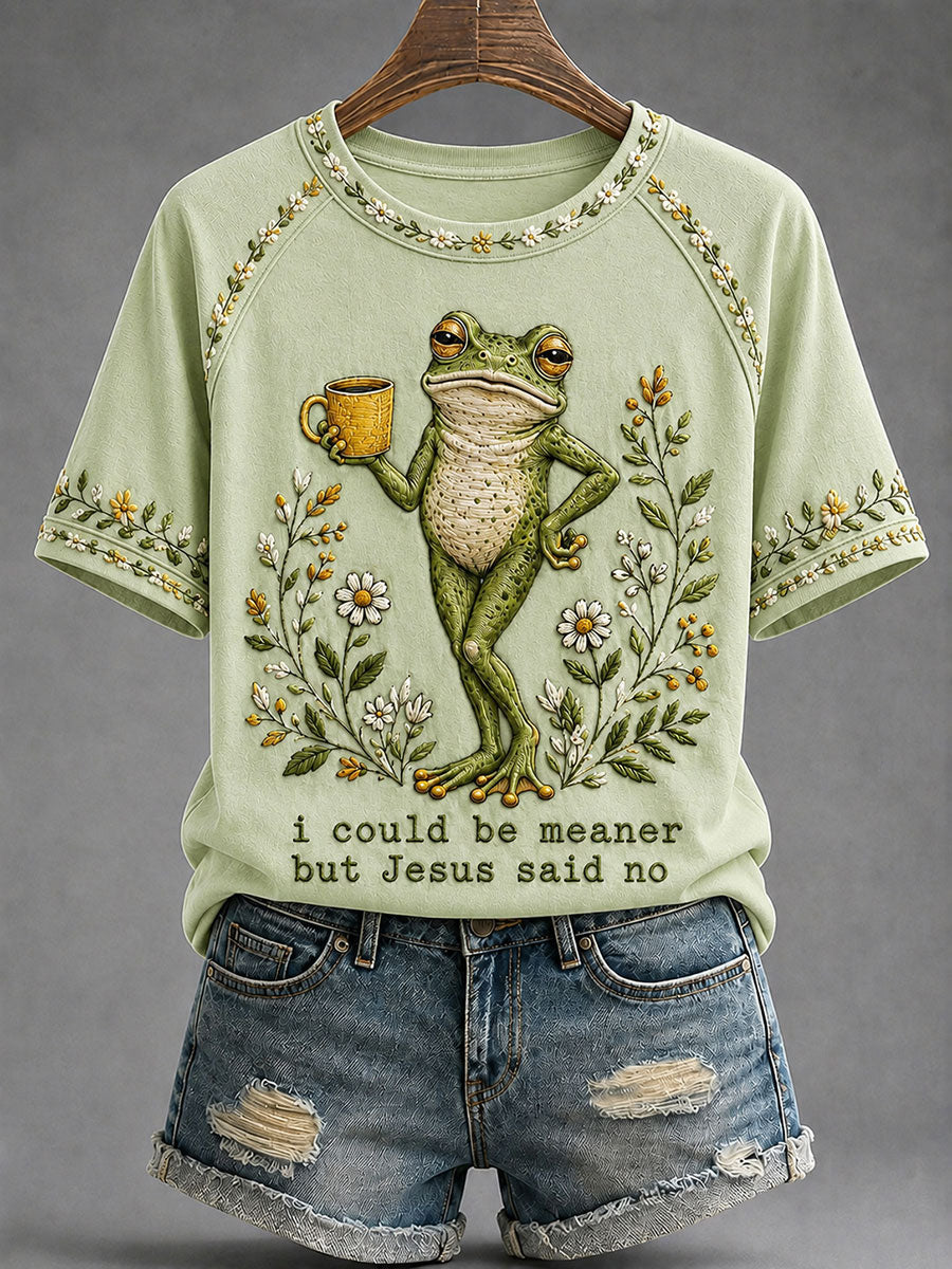 Frauen "Ich könnte sinniger sein, aber Jesus sagte Nein" gedrucktes lässiges T-Shirt