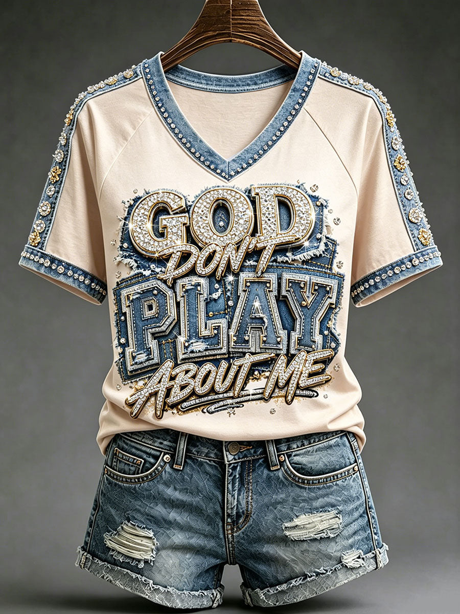 Frauen Christian T-Shirts mit V-Ausschnitt