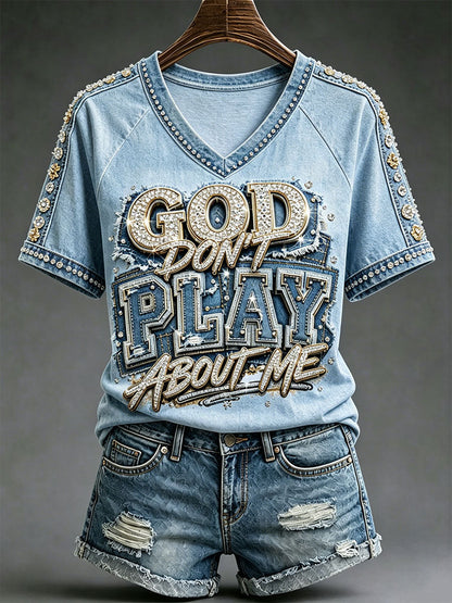 Frauen Christian T-Shirts mit V-Ausschnitt