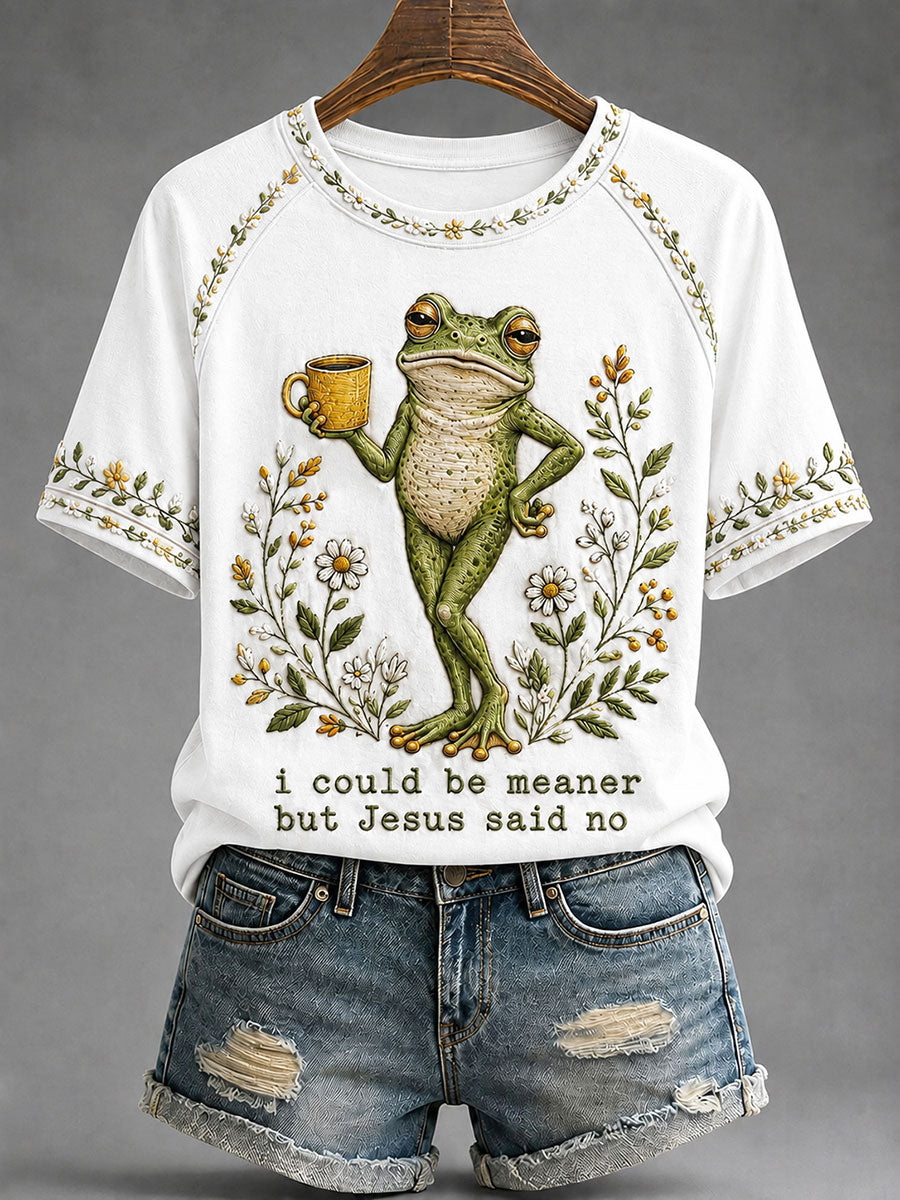 Frauen "Ich könnte sinniger sein, aber Jesus sagte Nein" gedrucktes lässiges T-Shirt
