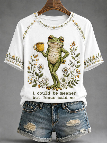 Frauen "Ich könnte sinniger sein, aber Jesus sagte Nein" gedrucktes lässiges T-Shirt