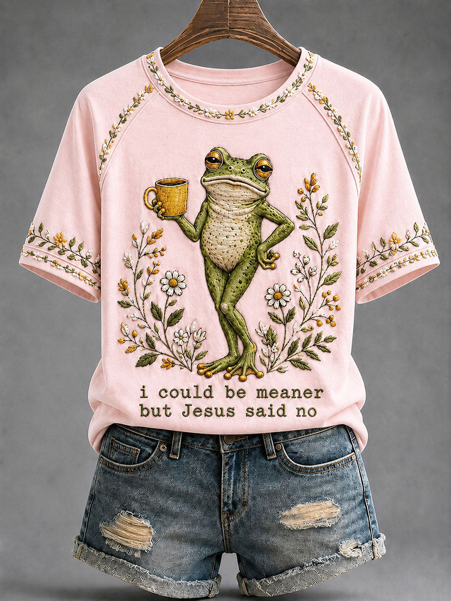 Frauen "Ich könnte sinniger sein, aber Jesus sagte Nein" gedrucktes lässiges T-Shirt