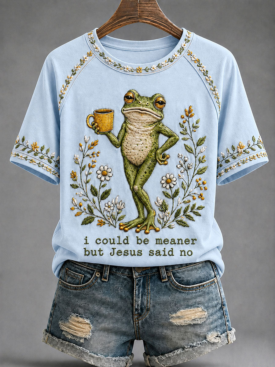 Frauen "Ich könnte sinniger sein, aber Jesus sagte Nein" gedrucktes lässiges T-Shirt
