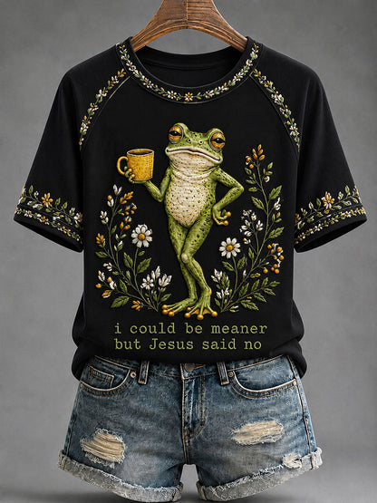 Frauen "Ich könnte sinniger sein, aber Jesus sagte Nein" gedrucktes lässiges T-Shirt