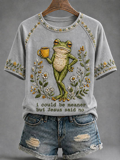 Frauen "Ich könnte sinniger sein, aber Jesus sagte Nein" gedrucktes lässiges T-Shirt