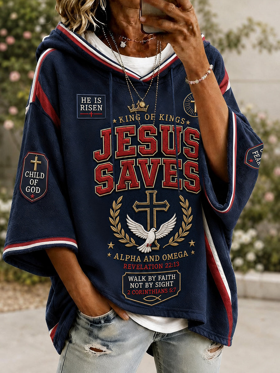 Frauen Christian JESUS SPART Cross lässig Lose Langarm Hoodie