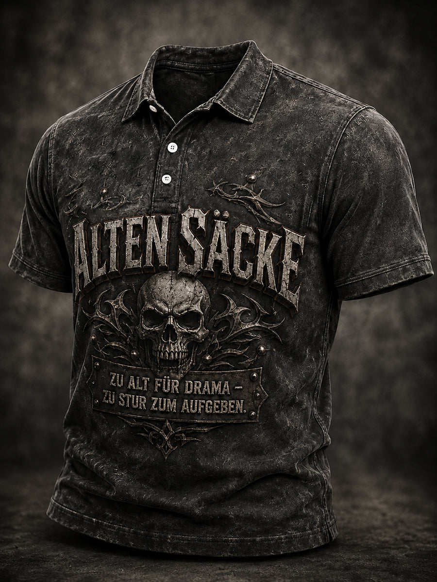 Lustiges Freizeithemd mit Slogan-Print für Herren