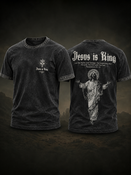 Herren ESUS IST KING kurze Ärmel T-Shirt
