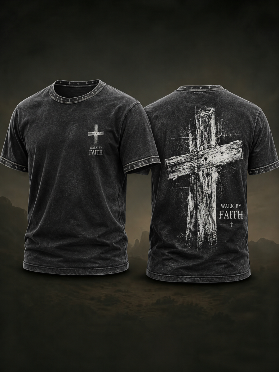 Herren-T-Shirt mit kurzen Ärmeln „Glaubensweg“