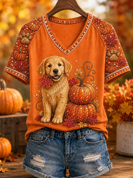 Damen-Herbst-T-Shirt mit Tiermuster