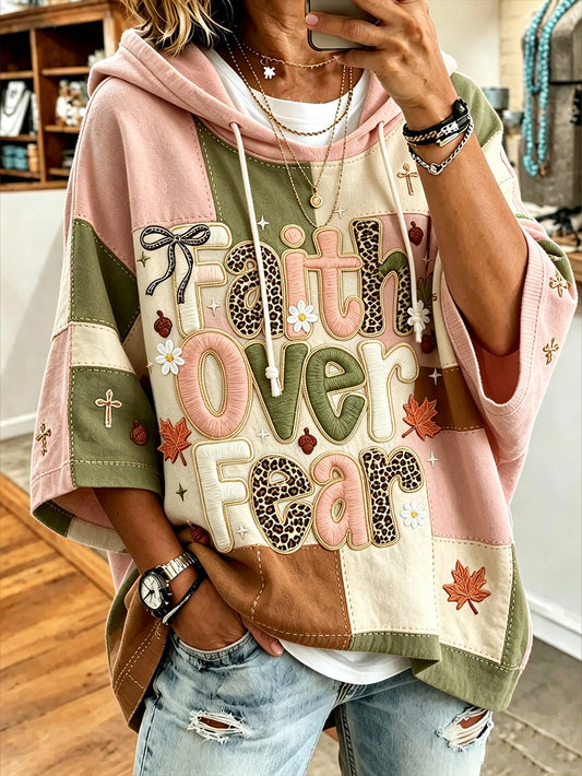 Frauen Herbst Thema Glauben Slogan Muster gedruckt Casual Hoodie