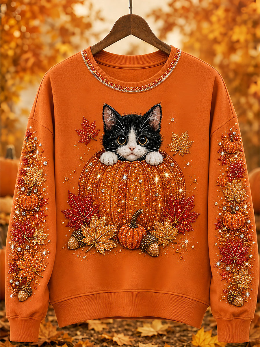 Damen-Herbst-Tier-Print-Sweatshirt