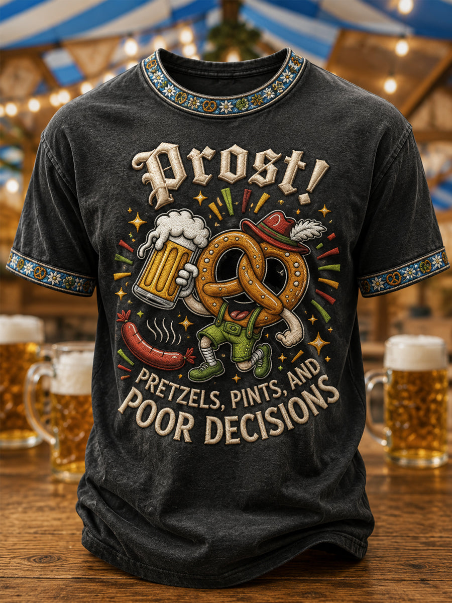 Herren-Oktoberfest Prost! Bedrucktes Freizeit-T-Shirt