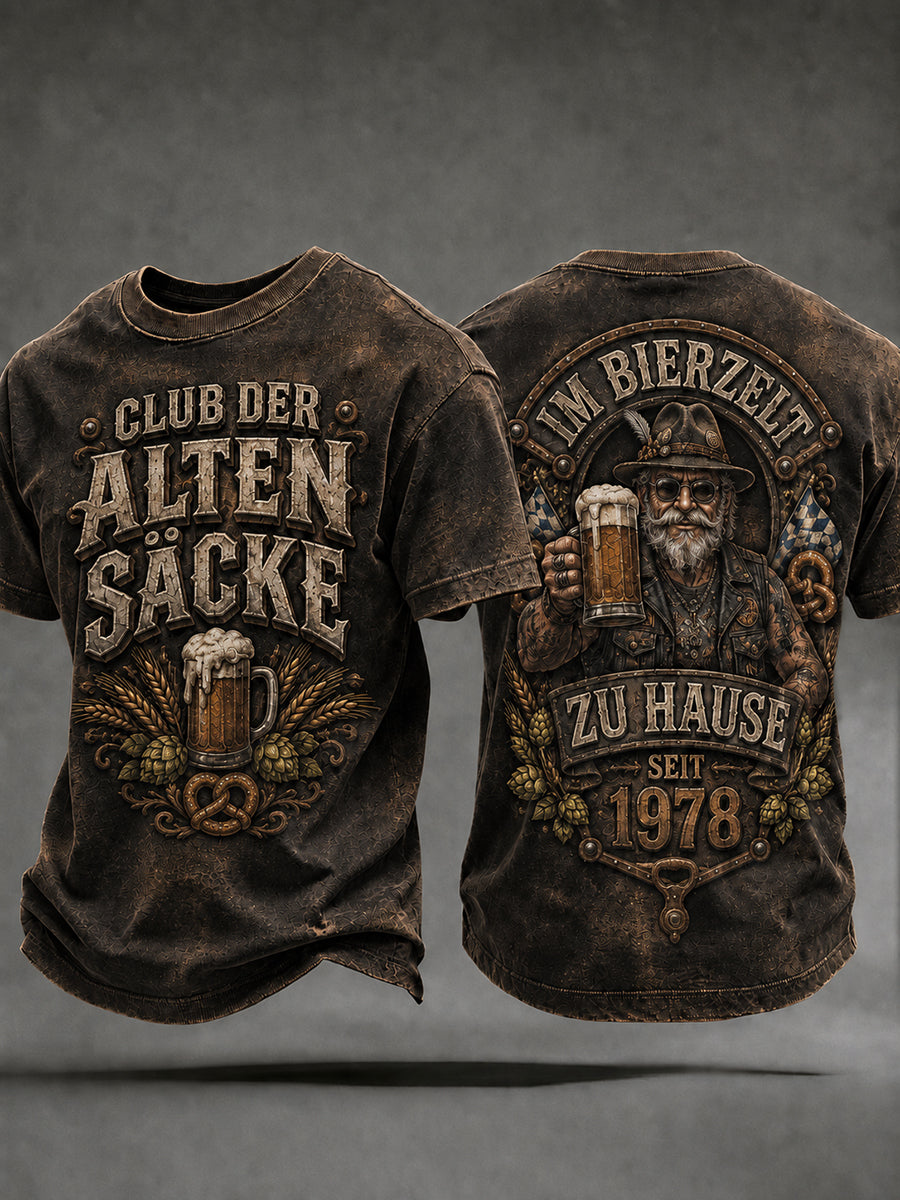 Lustiges Herren-T-Shirt im Oktoberfest-Style mit Biermotiv, lässig und bequem