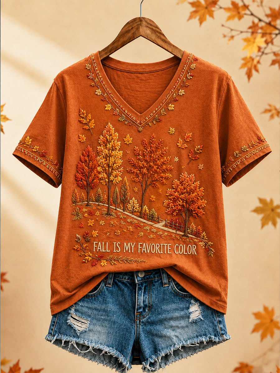 Damen-Herbst-T-Shirt mit Kurzärmeln in meinem Lieblingsfarbe