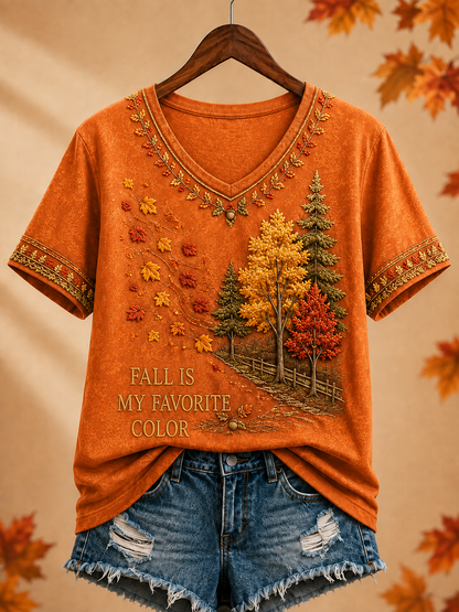 Frauen Herbst ist meine Lieblings farbe Kurzarm-T-Shirt