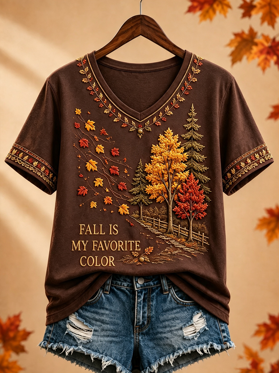 Frauen Herbst ist meine Lieblings farbe Kurzarm-T-Shirt