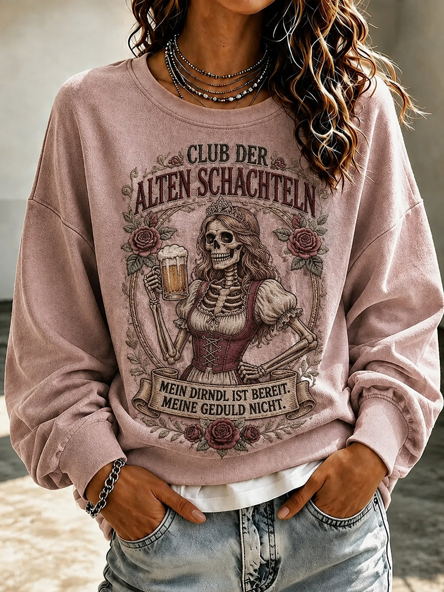 Frauen-Sweatshirt mit witzigem Oktoberfest-Print