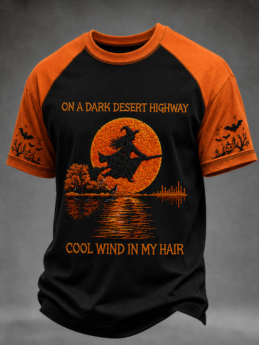 Männer Halloween Hexe Kürbis Fledermaus Kurzarm T-Shirt