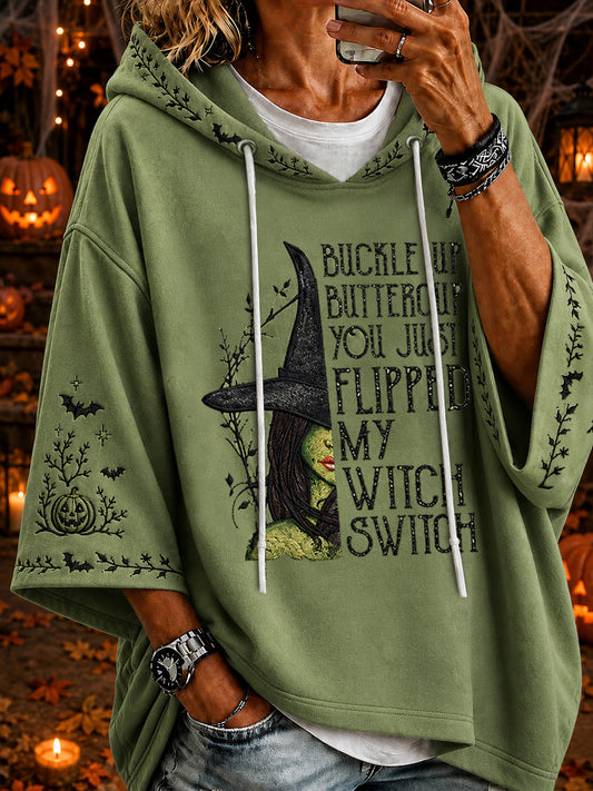 Damen Halloween BUCKLE UP BUTTERCUP SIE FLIPPED NUR MEINEN HEXEN SCHALTER Hoodie