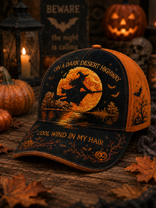 Unisex Halloween Hexe Kürbis Fledermaus Print Hut