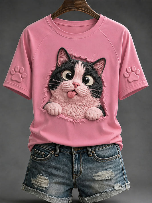 Lustige T-Shirts für Damen mit Katzenmuster