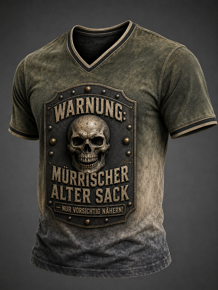 Männerwarnung: mürrischer alter Sack – nur vorsichtig nähergehen! T-Shirt mit V-Ausschnitt