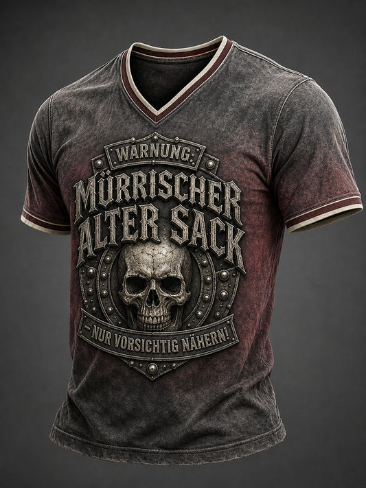 Männerwarnung: mürrischer alter Sack – nur vorsichtig nähergehen! T-Shirt mit V-Ausschnitt
