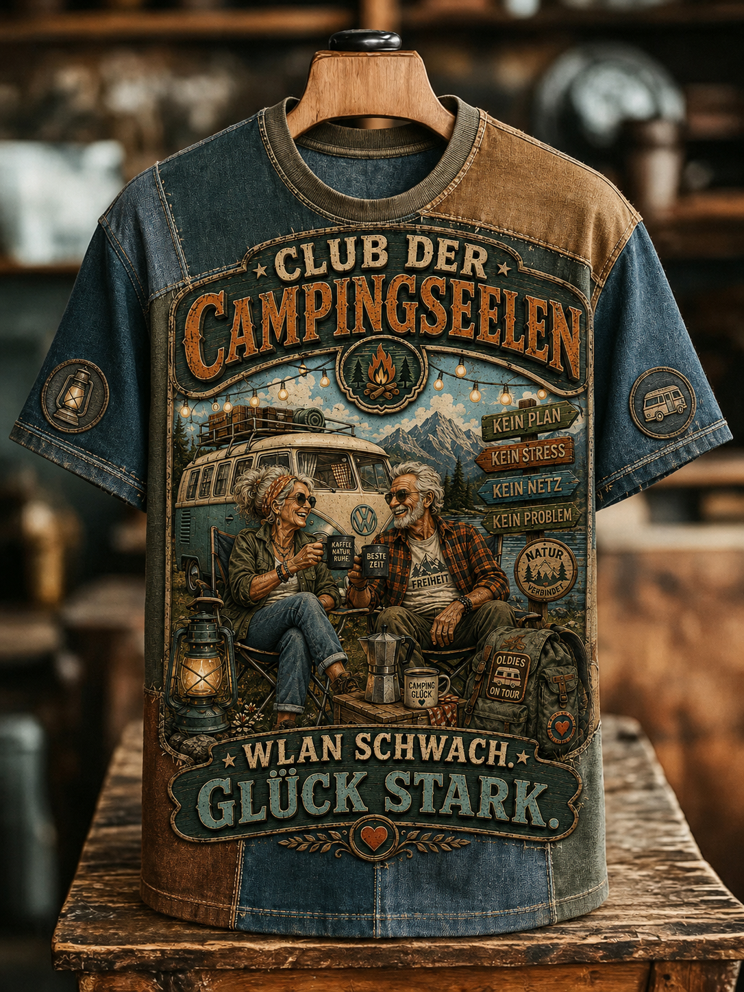 Herren-T-Shirt mit humorvollem Spruch und kurzen Ärmeln