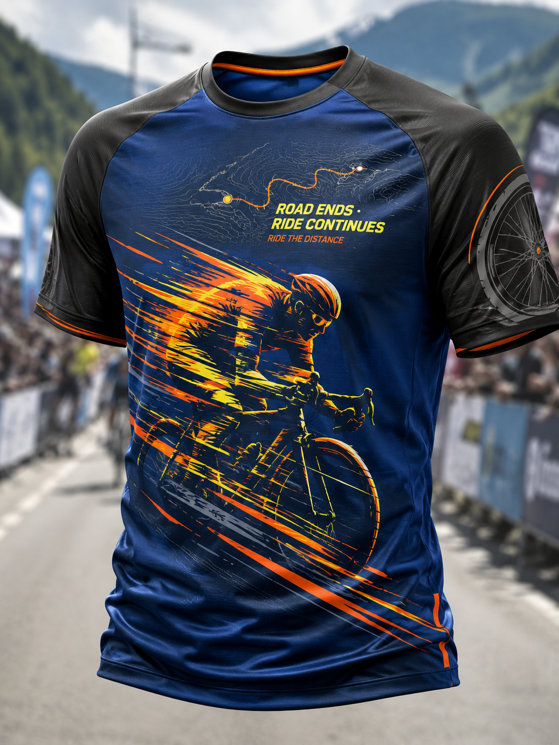 Herren-T-Shirt mit kurzen Ärmeln im Stil der deutschen Radsportkultur