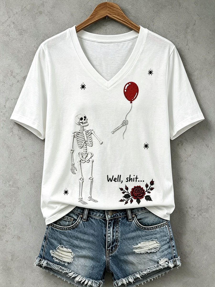 Damen-Gothic-Skull-T-Shirt