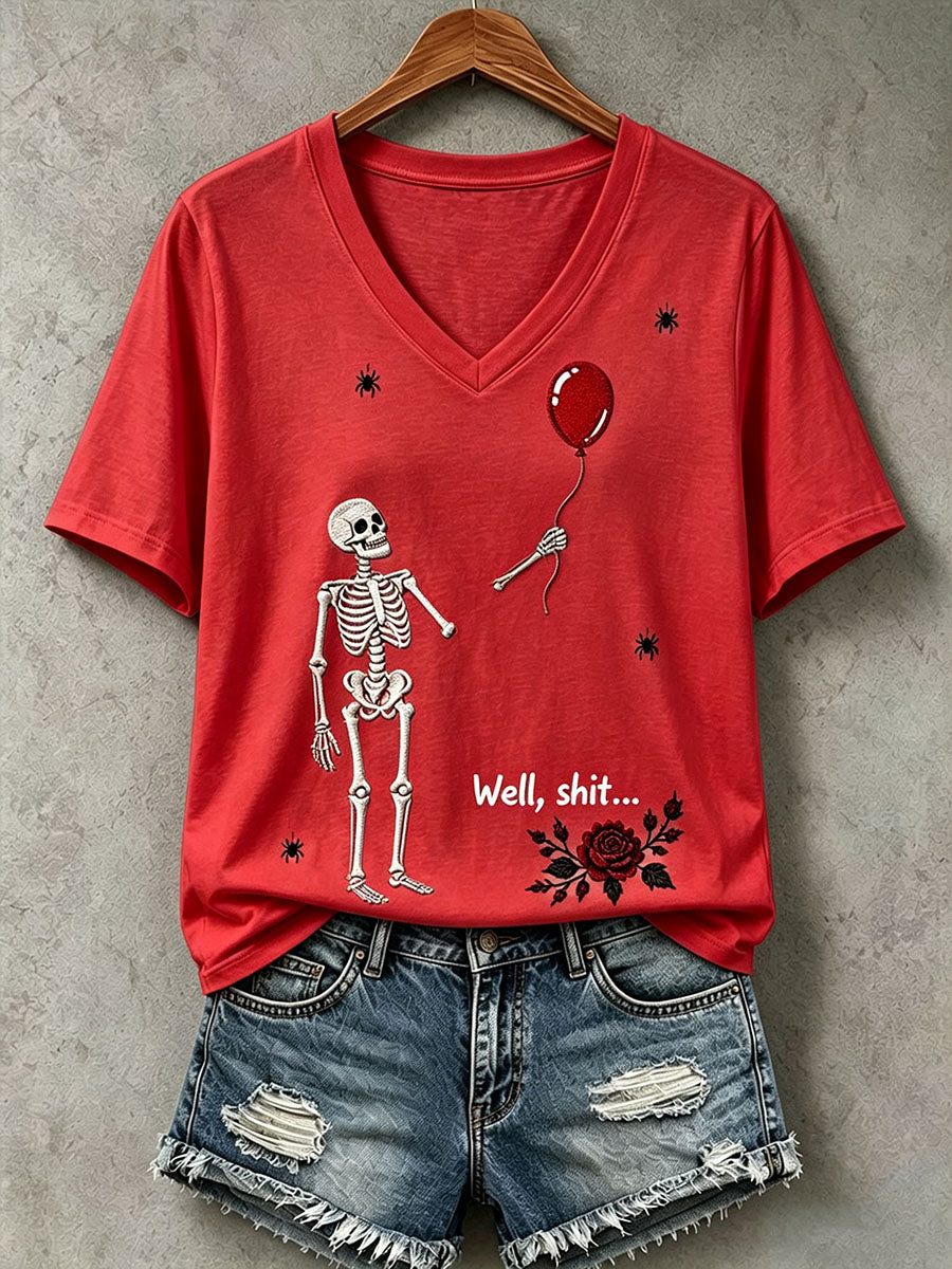 Damen-Gothic-Skull-T-Shirt