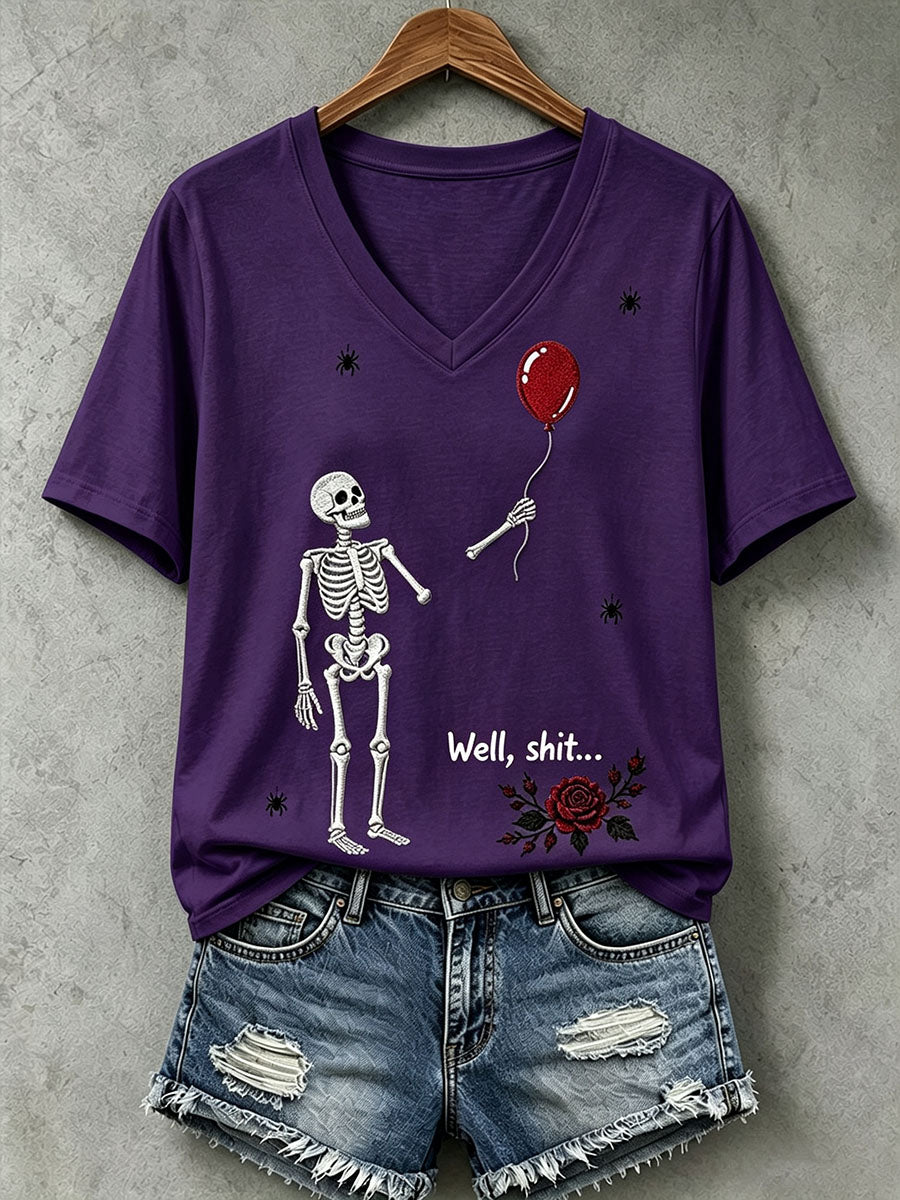 Damen-Gothic-Skull-T-Shirt