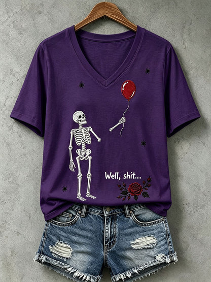 Damen-Gothic-Skull-T-Shirt