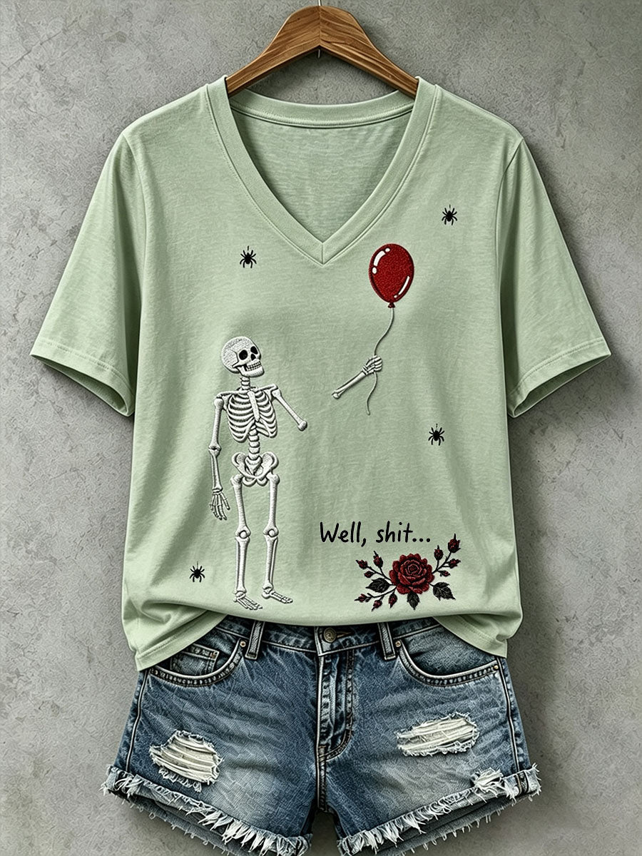 Damen-Gothic-Skull-T-Shirt