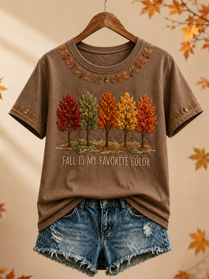 Frauen Herbst ist meine Lieblings farbe Kurzarm-T-Shirt