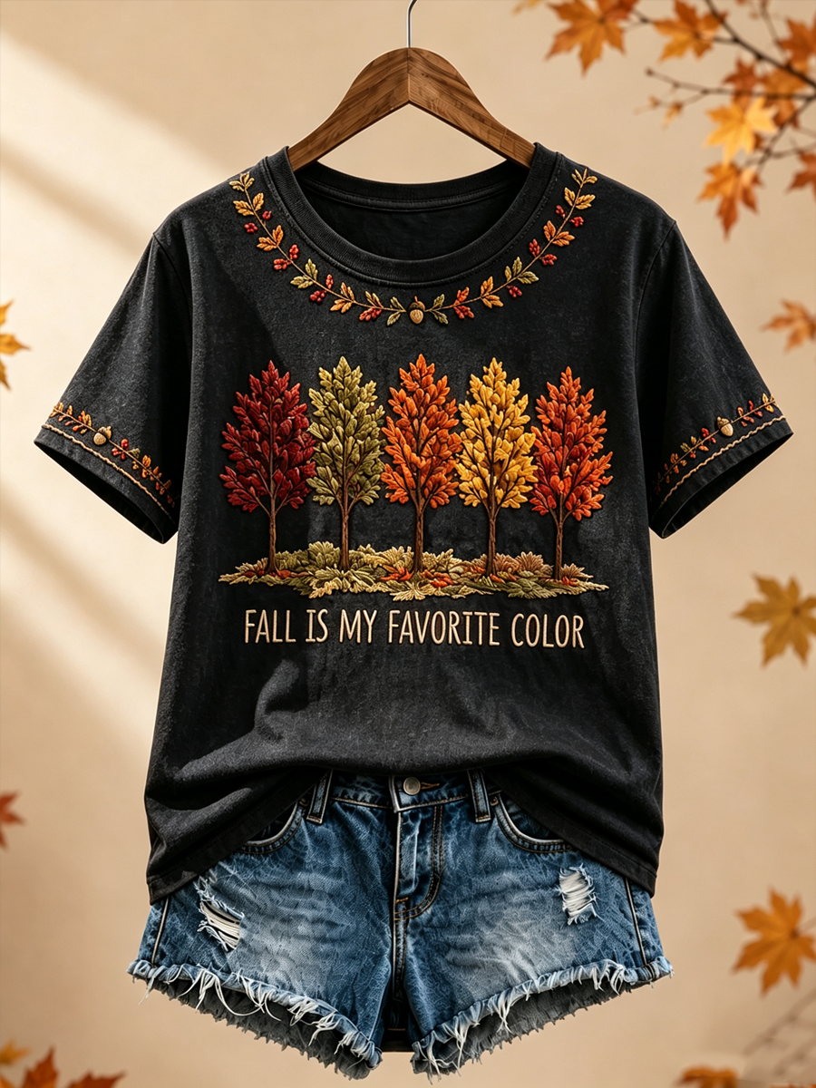 Frauen Herbst ist meine Lieblings farbe Kurzarm-T-Shirt