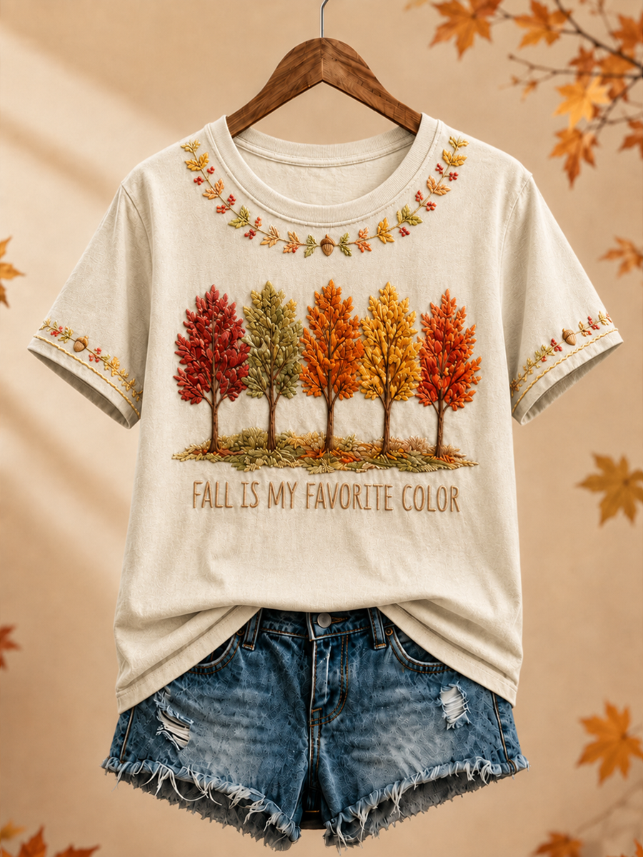 Frauen Herbst ist meine Lieblings farbe Kurzarm-T-Shirt