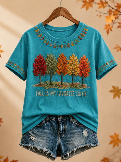Frauen Herbst ist meine Lieblings farbe Kurzarm-T-Shirt